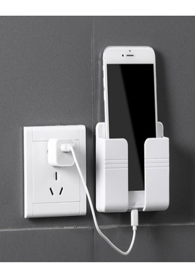Duvara Monte Edilen Telefon Ve Kumanda Standı Plastik Organizer 2 Mixed