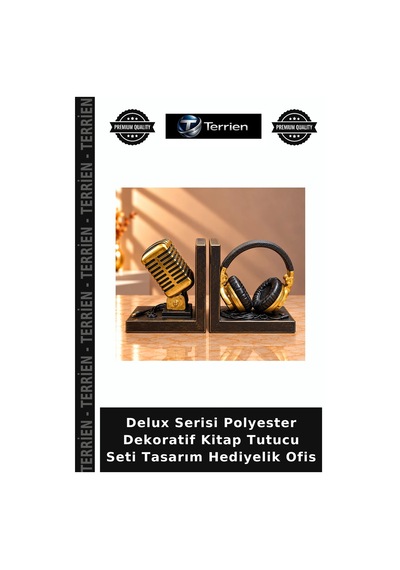 Delux Serisi Polyester Dekoratif Kitap Tutucu Seti Tasarım Hediyelik Ofis
