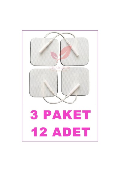 Kablolu/Soketli Tens Pedi. Elektrodu 5Cm X 5Cm 3 Paket 12 Adet
