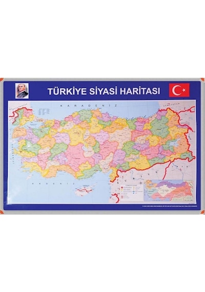 Panda 401 Türkiye Siyasi Haritası Alüminyum Çerçeve 70X100