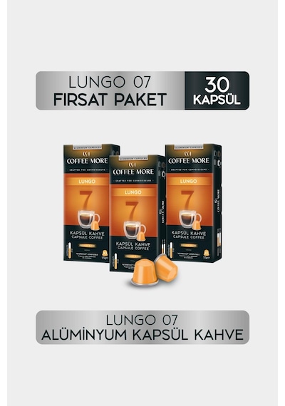 7 Lungo Kapsül Kahve 10 X 3 Paket 30 Adet Nespresso Uyumlu