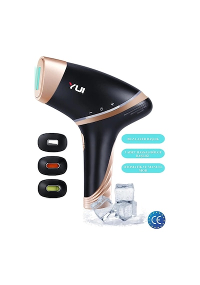 Yui Iplv15 Pro Vücut -yüz- Bikini Başlıklı Ağrısız Otomatik Ve Manuel Atım Buz Lazer Epilasyon Cihazı Siyah Sku: Smg8690010463074
