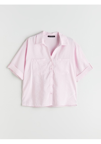 Lcw Comfort Pembe Modal Karışımlı Oversize Kadın Gömlek