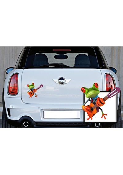 Gitarcı Müzisyen Araba Oto Sticker Yapıştırma Renkli