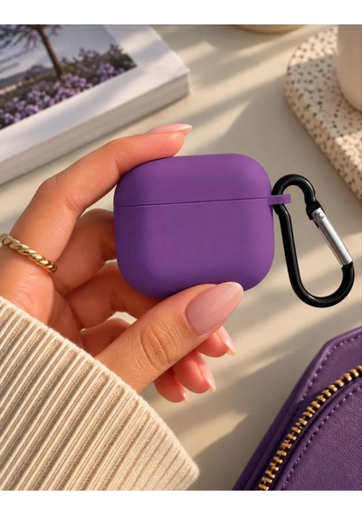 Fadex Apple AirPods 4 Ve 5.nesil İle Uyumlu Kılıf Askı Aparatlı Lansman Mor Renk Tonu