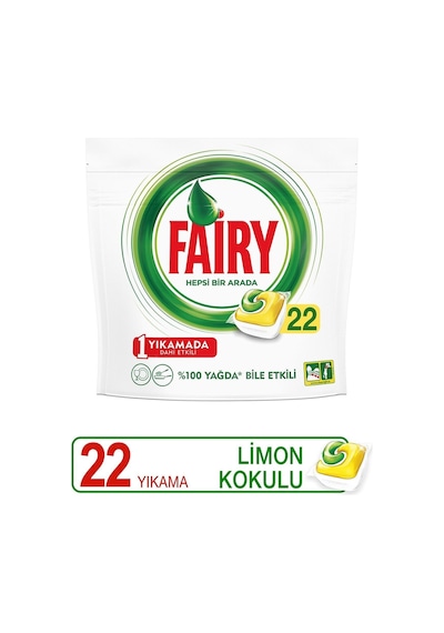 Fairy Hepsi Bir Arada Bulaşık Makinesi Deterjanı Kapsülü Limon Kokulu 22 Yıkama