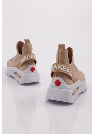 Dgn 070 Kadin Yazili Sneaker 070-2252-R0152 Bej