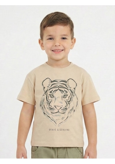 Xo Kids Erkek Çocuk Tişort 1-4 Yaş 1933 Bej