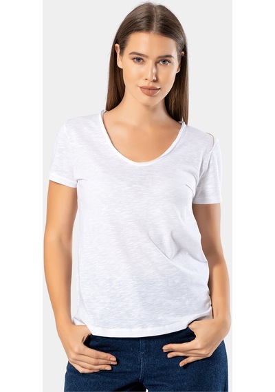 Wtshirt Paris U Yaka Kadın T-shirt Beyaz 001