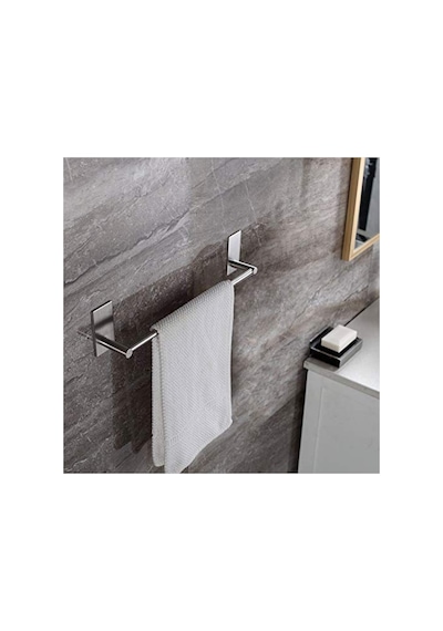 Kendinden Yapışkanlı Paslanmaz Çelik Havluluk Askılık, 40 Cm Açık Ceviz