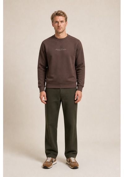 Redline Clavin Erkek Regular Fit Yeni Sezon Pamuklu Sweatshirt Kahve