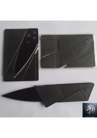 3 Adet Cüzdan Tipi Katlanabilir Kart Kamp Bıçak 14cm Ultra Hafif Kamp Çakı Siyah