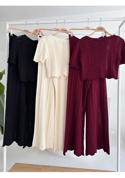 Veraura Lifestyle Triko Bluz Pantolon İkili Takım 10084-025 siyah