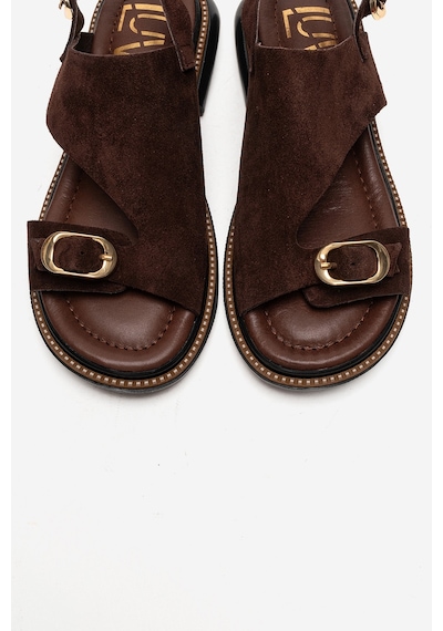 Luvishoes Cruel Kahverengi Süet Hakiki Deri Kadın Sandalet