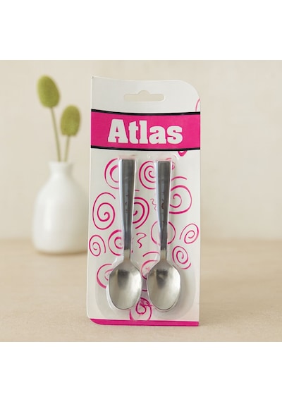 Metal Çay Kaşığı 6'lı Set Açık Ahşap