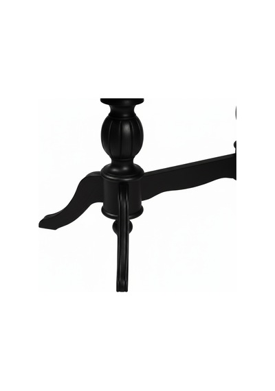 Lindon Çift Baba Ayaklı Açılır Masif Ahşap Oval Yemek Masası 100x170 Siyah