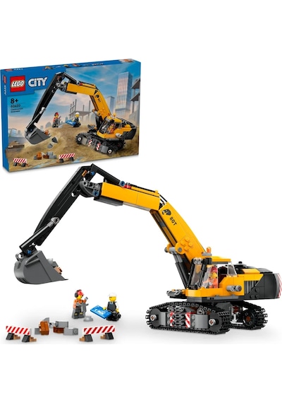 LEGO® City Sarı İnşaat Ekskavatörü 60420 - 8 Yaş & Üzeri Çocuklar için Yaratıcı Oyuncak Yapım Seti (633 Parça)