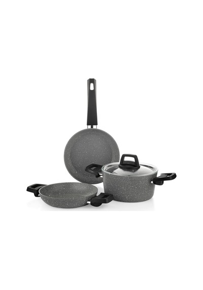 Schäfer Eternal Derin Tencere 18cm+sahan 18cm+tava18cm-gri Diğer