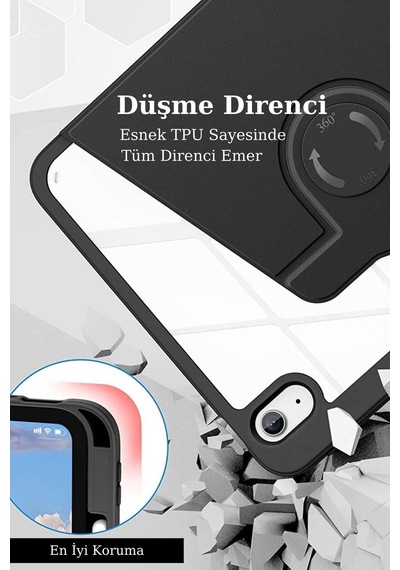 Apple Uyumlu 10 9 Inc nesil 360 Dönebilen Standlı Pino iPad Tablet Kılıfı Kılıf
