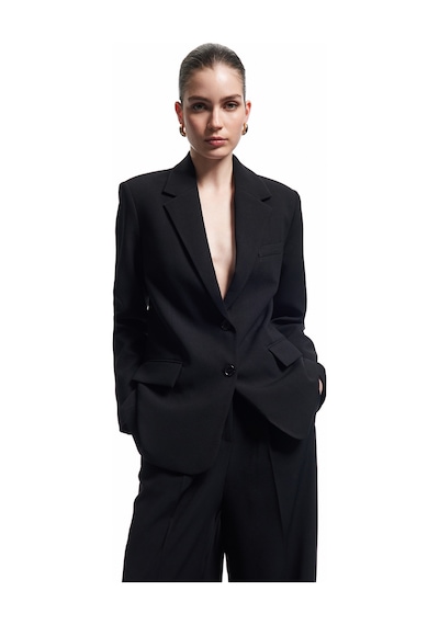Koton Krep Kumaş Cepli Düğmeli Uzun Kollu Kruvaze Oversize Blazer Ceket Siyah 6wak50006pw Siyah Koton Krep Kumaş Cepli Düğmeli Uzun Kollu Kruvaze Oversize Blazer Ceket Siyah 6wak50006pw Siyah