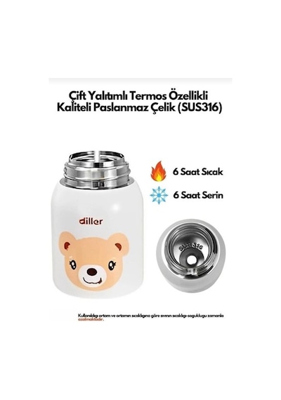 Diller Çelik Matara 300ml Kahverengi Kahverengi