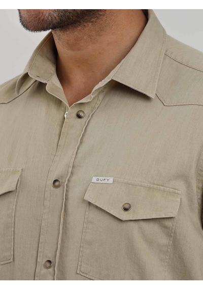 Dufy Bej Erkek Regular Fit Düz Klasik Yaka Uzun Kol Gömlek - 104845-bej Bej Dufy Bej Erkek Regular Fit Düz Klasik Yaka Uzun Kol Gömlek - 104845-bej Bej