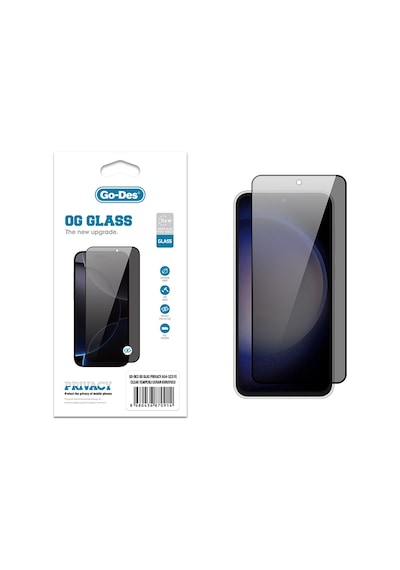 Galaxy S23 Fe Uyumlu Go Des Og Glass Privacy Antistatik Temperli Cam Ekran Koruyucu Siyah