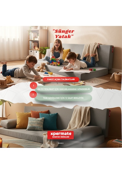 Sünger Yatak Katlanır Yatak Yer Yatağı Katlanabilir Yer Minderi 100 X 200 Cm