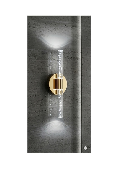 Bubbleflux Small 31 Cm Modern Tasarım Led Aplik - Duvar Lambası - Gold - Elektrikli - Kumandalı - Beyaz Led Gold Elektrikli Kumandalı
