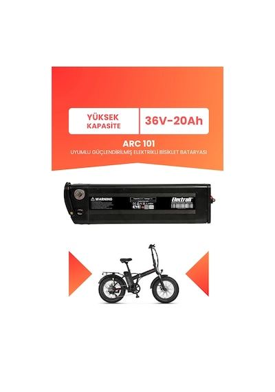 Arc 101 Uyumlu 36v 20ah Elektrikli Bisiklet Bataryası Siyah