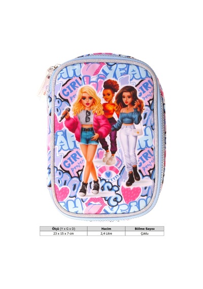 Wow Generation Kız Çocuk Lila Music Desenli Organizer Düzenleyici Kalem Çantası - W6046