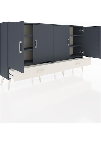 Arges Konsol 6 Raflı 2 Çekmeceli 4 Kapaklı 176x30x99 Antrasit-ant Antrasit-antrasit/aytaşı Arges Konsol 6 Raflı 2 Çekmeceli 4 Kapaklı 176x30x99 Antrasit-ant Antrasit-antrasit/aytaşı