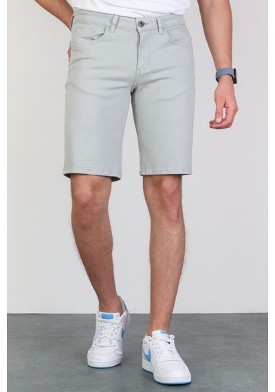 HLT Jeans Erkek Baby Blue Slim Kesim Comfort Likralı Esnek Jeans Şort Thomas-Baby Blue 001