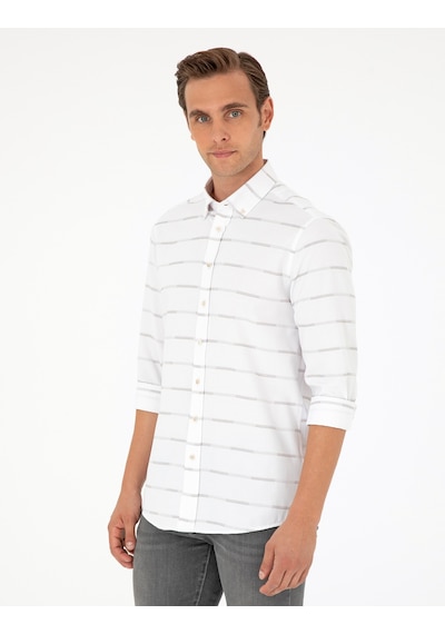 Pierre Cardin Erkek Bej Gömlek Desenli 50296902-vr011 Bej
