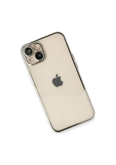 Apple İphone 14 Kılıf Razer Lensli Silikon - Gümüş Çok Renkli