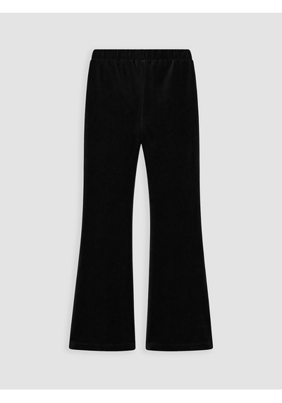 LC Waikiki Lcw Kids Siyah Beli Lastikli İspanyol Paça Kadife Kız Çocuk Tayt New Black