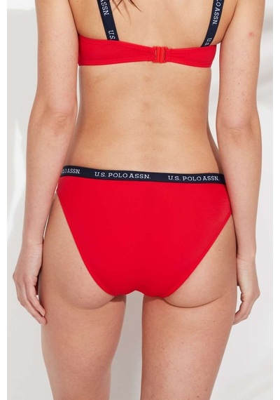 U.S. Polo Assn. Kadın Kırmızı Kalın Kenarlı Lastikli Bikini Alt 21511