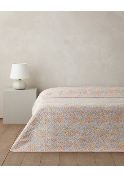 Fleur Multicolore Çift Kişilik Çok Amaçlı Örtü 200x220 Cm Yavruağzı