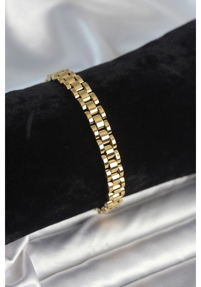 316l Çelik Gold Renk 7 Mm Kalınlık Erkek Bileklik 5886 Çok Renkli