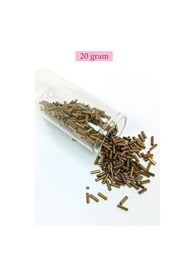 Uzun Boru Kesme Boncuk Çap 2mm Uzunluk 10 Mm - 20 Gram - Parlak - Bnc249