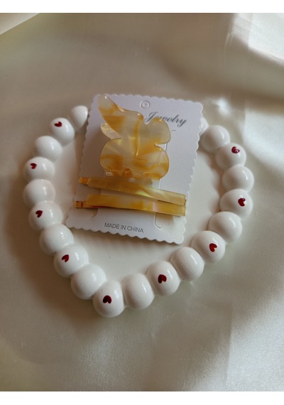 3lü Set Kemik Kıstırmalı Toka Çok Renkli