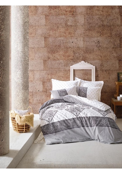 Cotton Box Çift Kişilik Bohem Nevresim Takımı Alope Gri