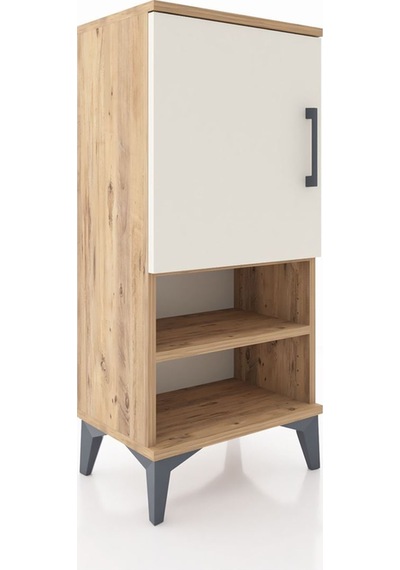 Arges Komodin 3 Raflı Tek Kapaklı 44x30x96 Çam-aytaşı Atlas Çam