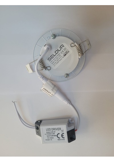 Seldur 3 Watt Ultra Slim Led Panel Beyaz Kasa Beyaz Işık 1 Adet