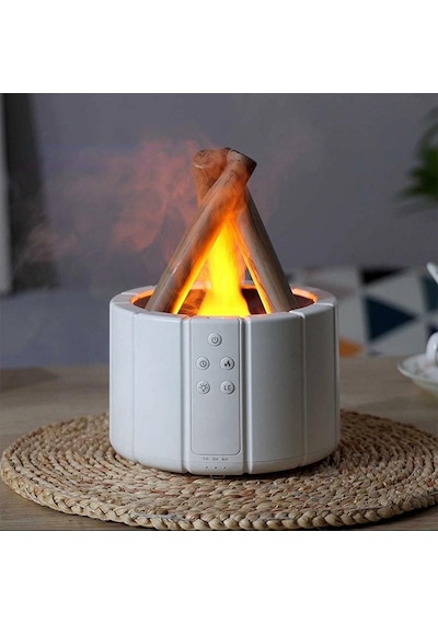 Hava Nemlendirici Aroma Difüzörü 280ml Led Işıklı Kumandalı Alev Simülasyonlu 001