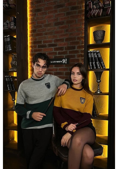 Harry Potter Gryffindor Quidditch Kazak Lisanslı Warner Bros Bordo Sarı Unisex - Xs Beden