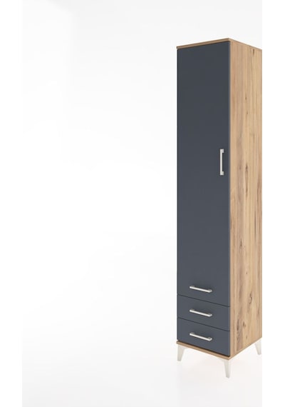 Hyperion Dolap 5 Raflı 3 Çekmeceli Tek Kapaklı 44x44x221 Çam-... Çam