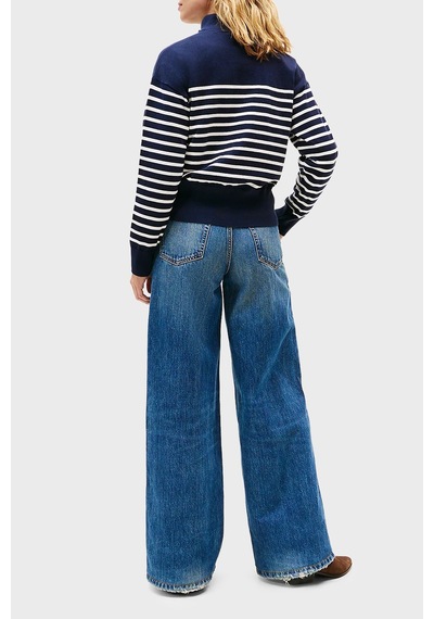 Tommy Hilfiger Bayan Kazak Ww0ww47467 0fı Lacivert-beyaz Lacivert-beyaz