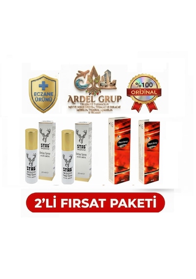Stagg 9000 Geciktirici Sprey 2 Adet & Black Berry Kadın İstek Haz Artırıcı 2 Adet Set - %100 Orijinal Eczane Ürünü