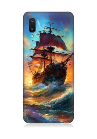 Samsung Galaxy A02 Uyumlu Kızıl Deniz Yelkenli Gemi Desenli Silikon Kılıf